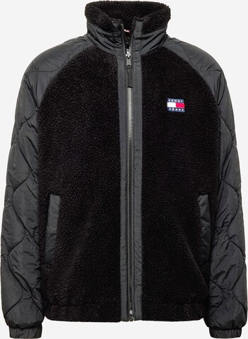 Tommy Jeans Fleece Jacket in Black: front