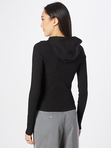 WEEKDAY Zip-Up Hoodie in Black