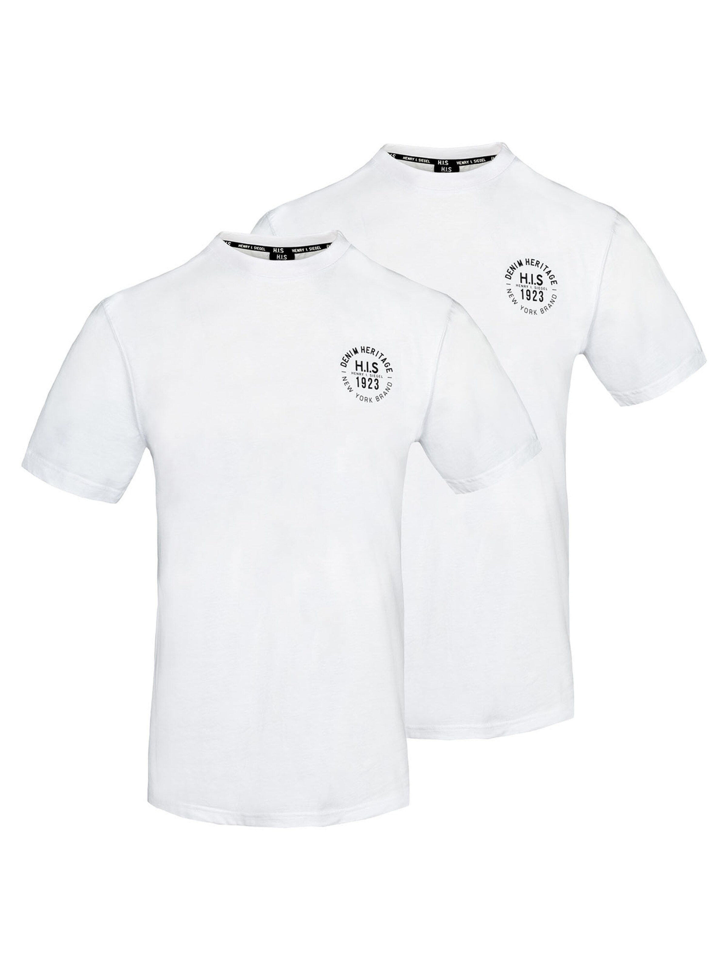T-Shirt ' Denim Heritage 1923 ' H.I.S en blanc : devant