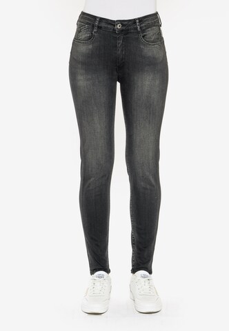 Le Temps Des Cerises Slim fit Jeans 'PULPHIGC' in Black: front