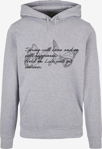 Merchcode Sweatshirt 'Spring Saying' in Grijs: voorkant