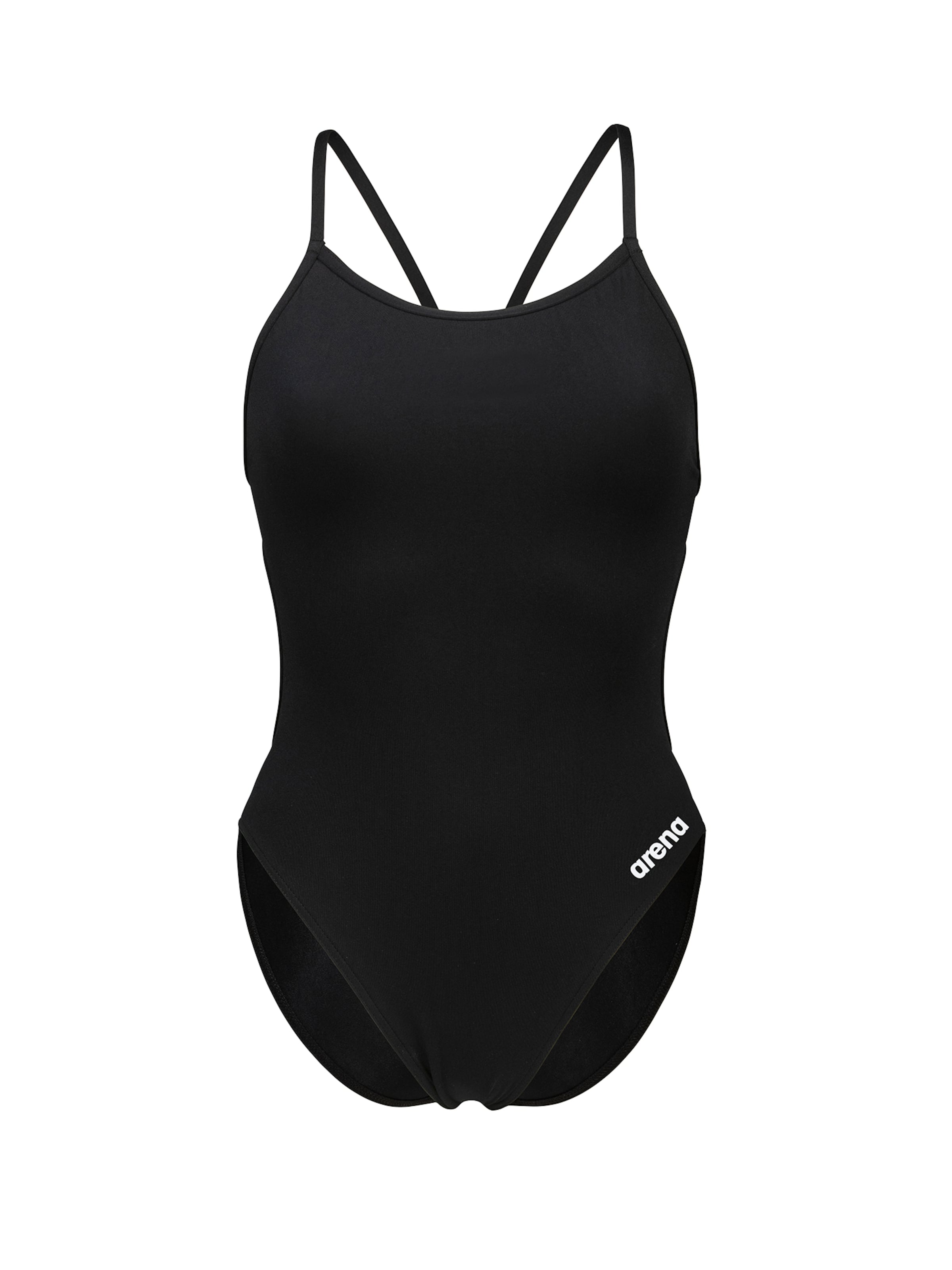 ARENA Korzetová Plavky 'LACE BACK SOLID' – černá: přední strana