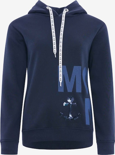 Zwillingsherz Sweatshirt 'MOIN' i blå / marinblå / vit, Produktvy