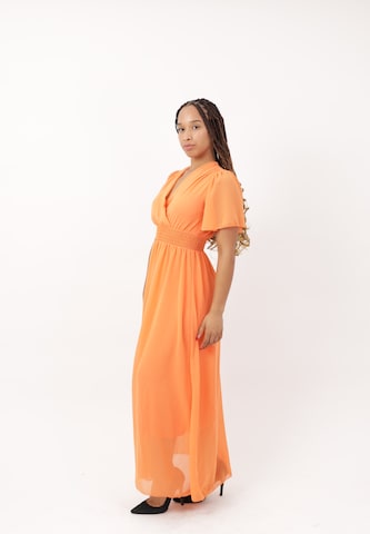 Robe de soirée Elara en orange