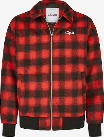 Cleptomanicx Between-Season Jacket 'Checker' in Red: front