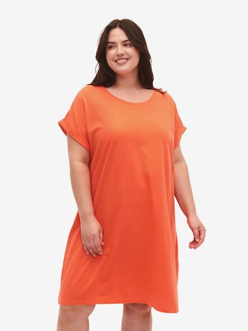 Zizzi Obleka 'Brynn' | oranžna barva: sprednja stran