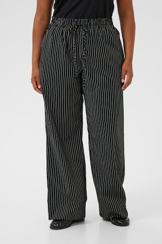 Loosefit Pantalon 'Eloana' KAFFE CURVE en noir : devant
