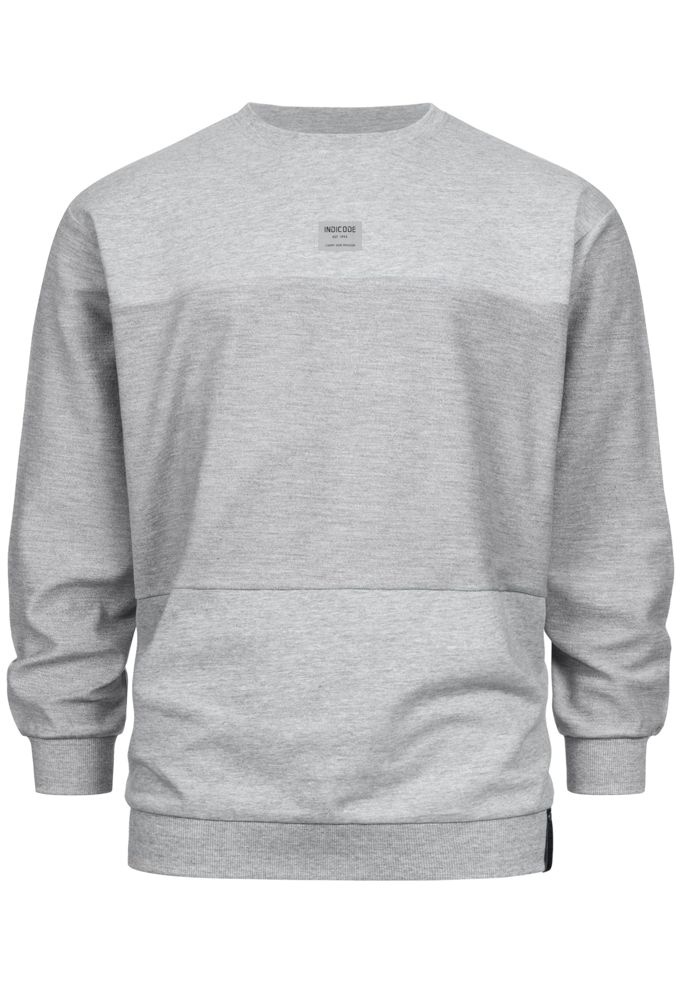 INDICODE JEANS Sweatshirt 'Bridge' in Grey: front