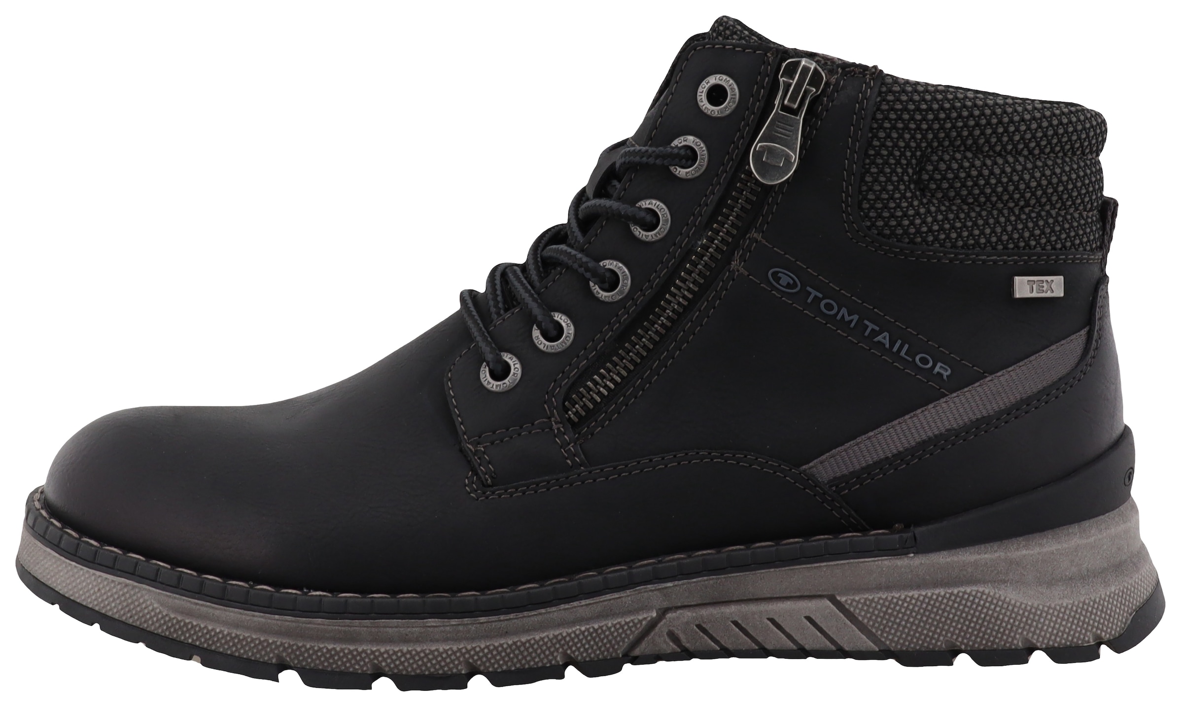 TOM TAILOR Lace-up boots in Black