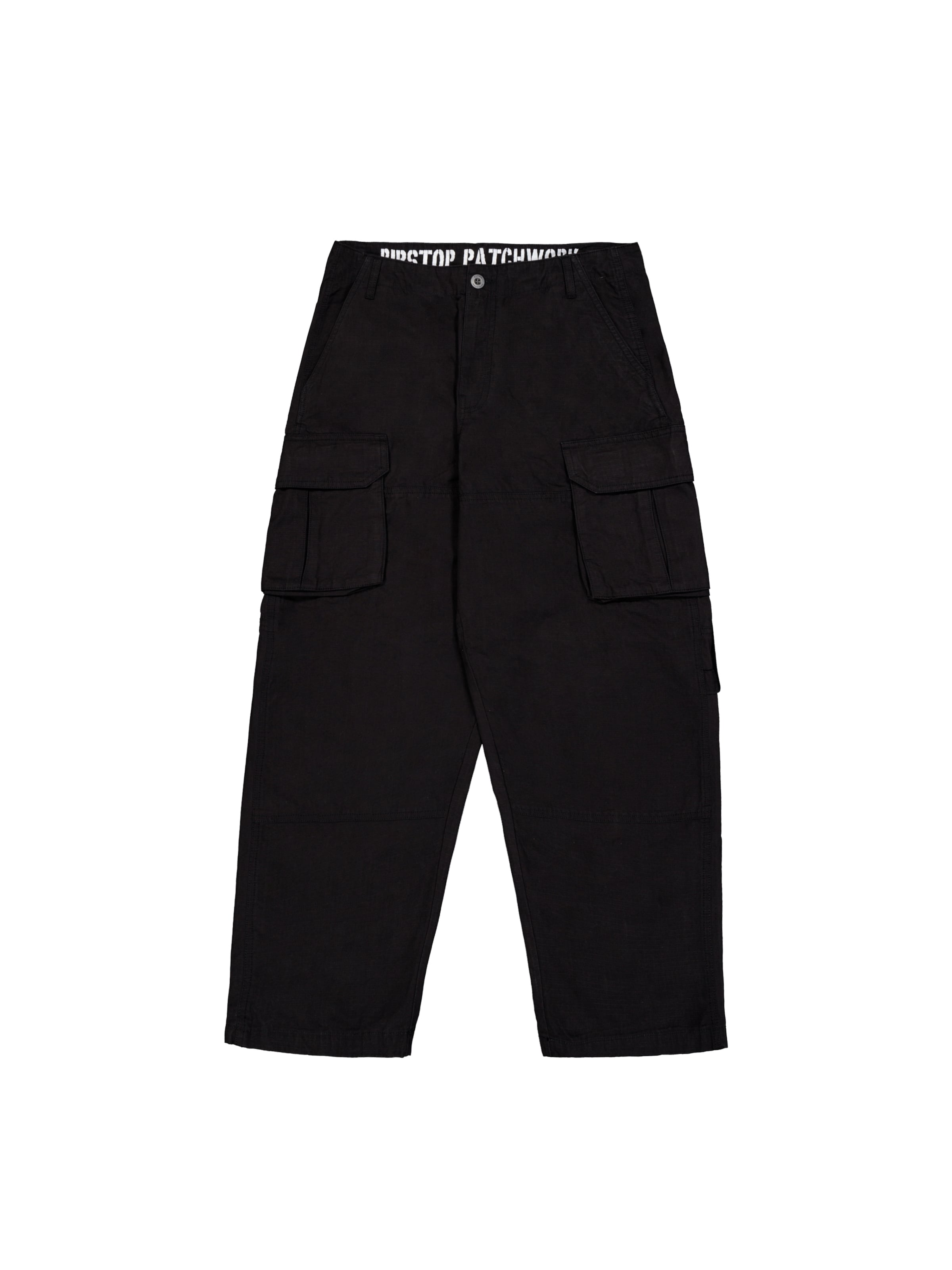 ALPHA INDUSTRIES Regular Hose 'Ripstop Patchwork' in Schwarz: Vorderseite