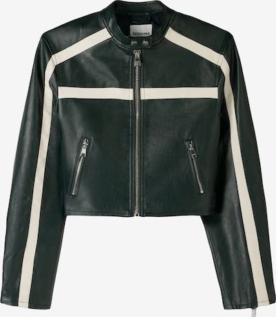 Bershka Prechodná bunda - svetlobéžová / tmavozelená, Produkt