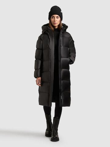 khujo Wintermantel 'Coulin Shiny' in Zwart: voorkant