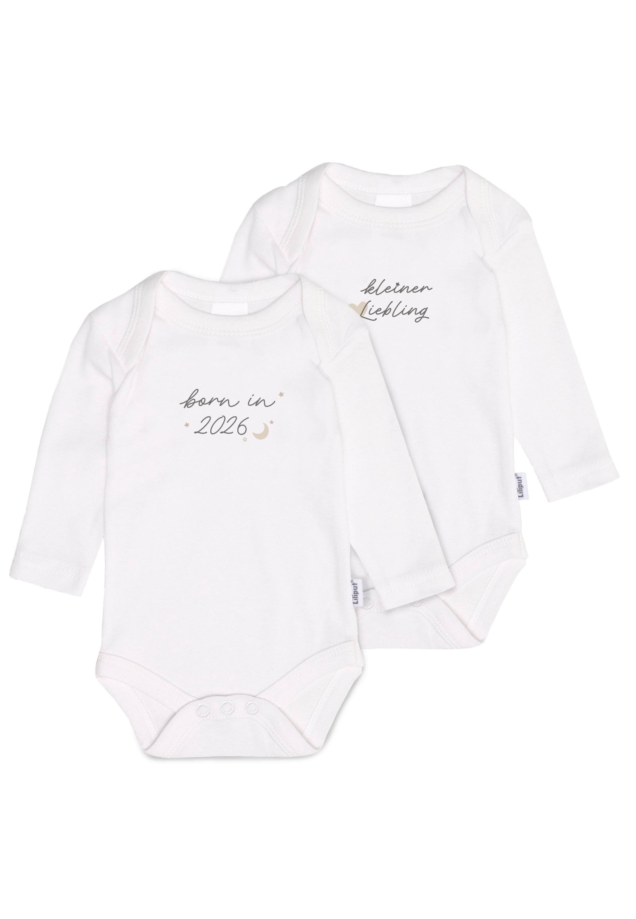 LILIPUT Baby-Body 'born in 2026' in Weiß: Vorderseite