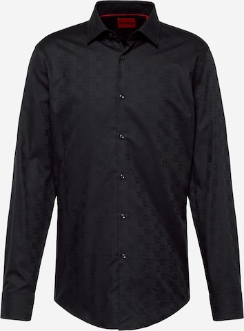 HUGO Red Slim fit Button Up Shirt in Black: front