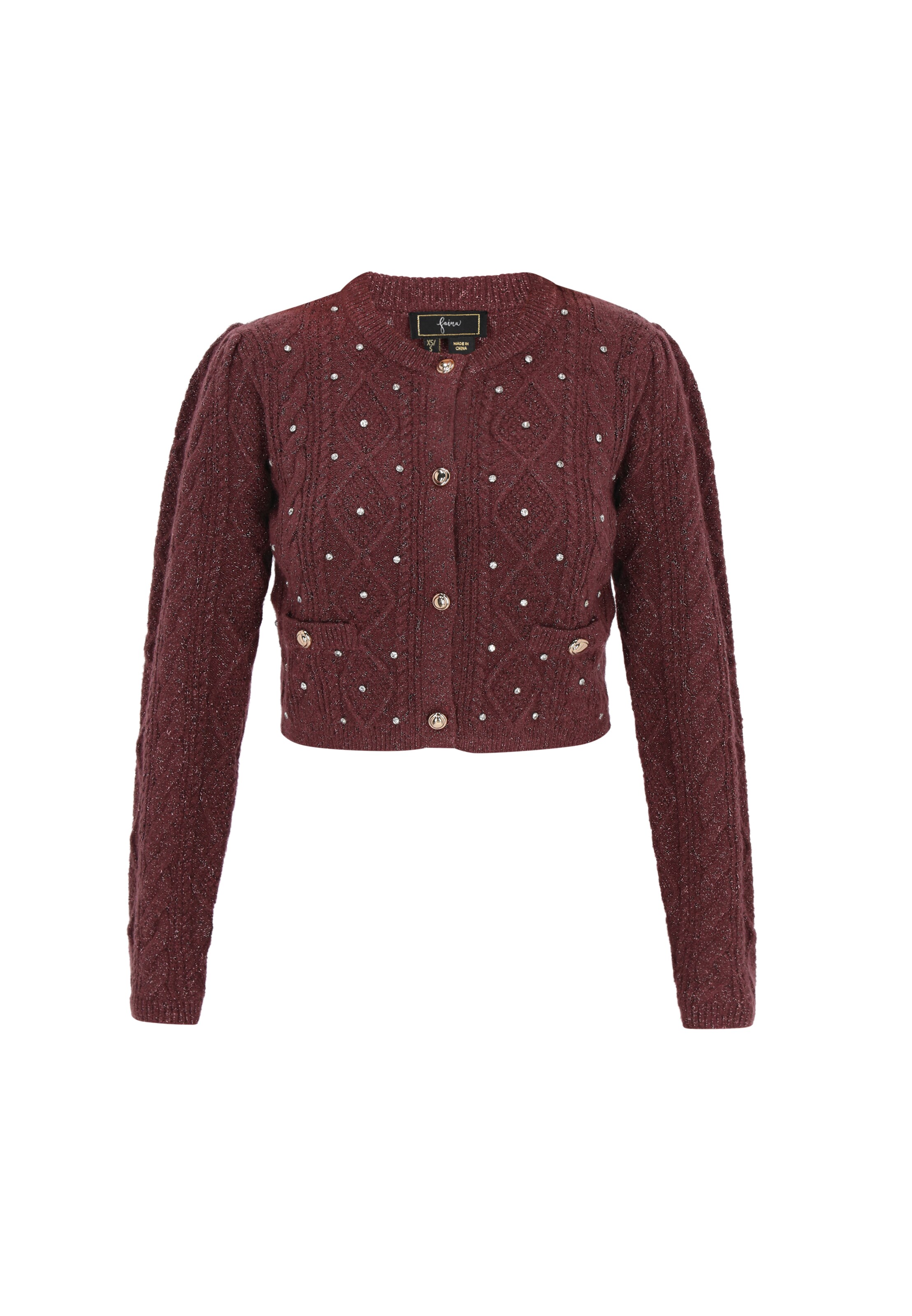 faina Gebreid vest 'Fashion Look' in Rood: voorkant