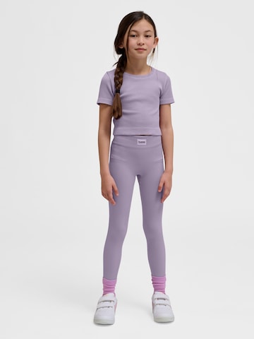 Hummel Slimfit Sportbroek in Lila