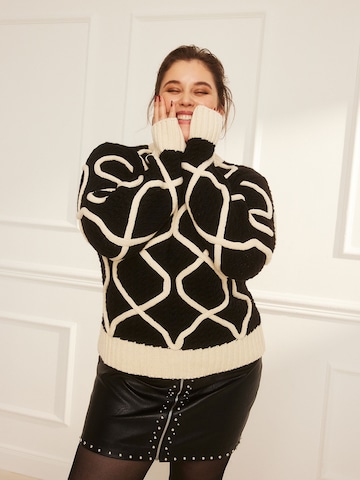 Pull-over 'Fiona' Guido Maria Kretschmer Curvy en noir : devant