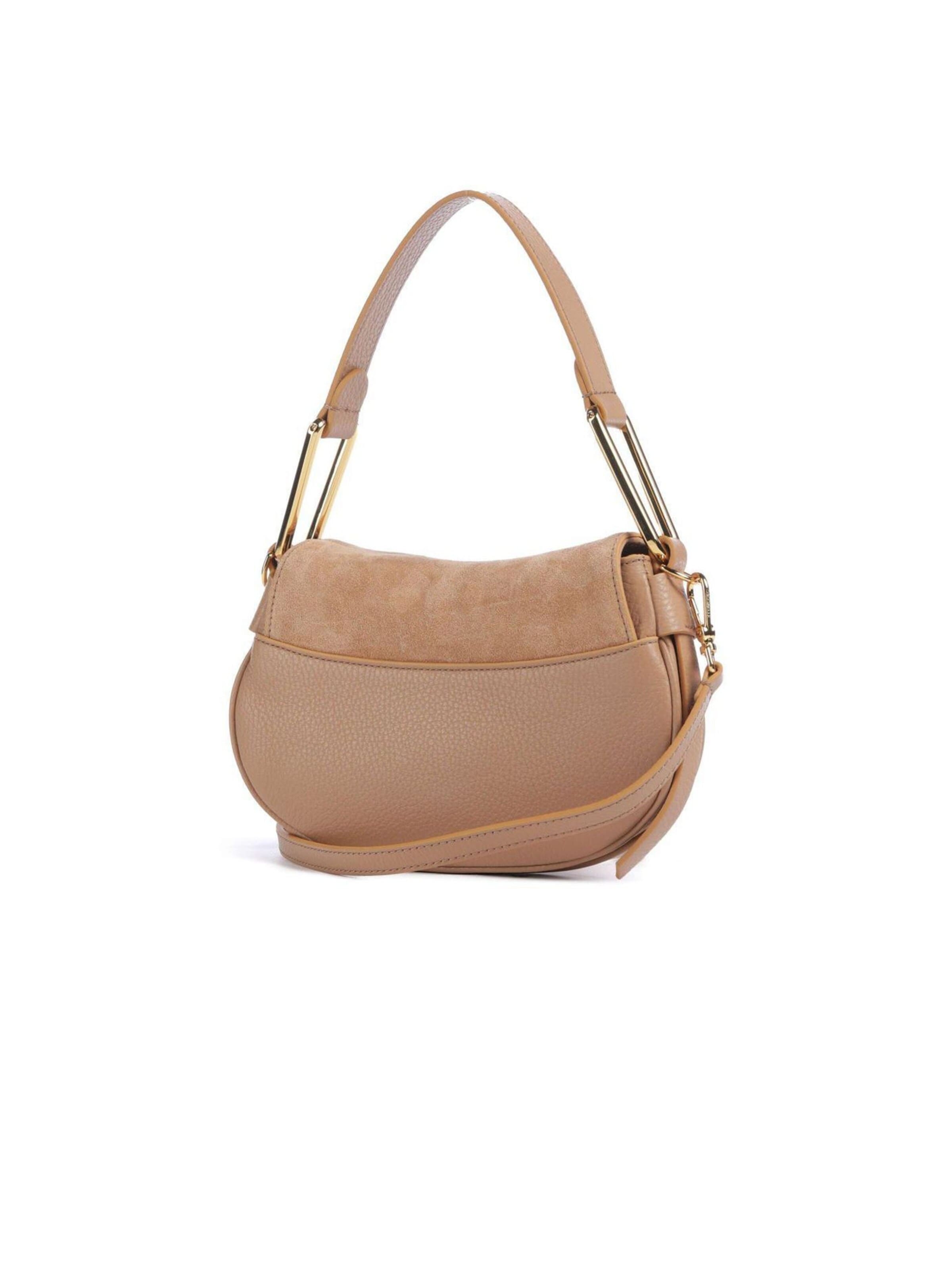 Sac bandoulière 'Handbag Suede Leather/Grained Leather' Coccinelle en beige