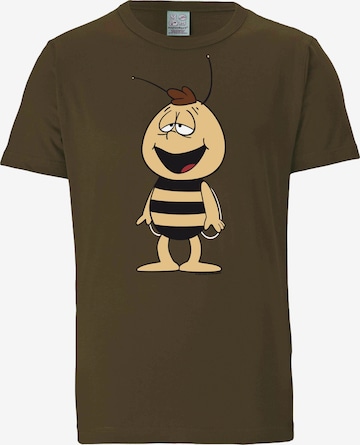 LOGOSHIRT Shirt 'Die Biene Maja - Willi' in Bruin: voorkant