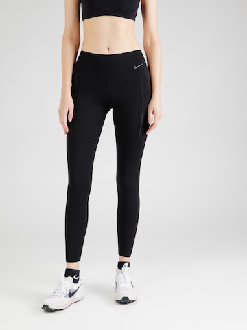 NIKE Skinny Workout Pants 'UNIVERSA' in Black: front