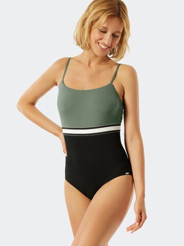 SCHIESSER Bralette Swimsuit 'Californian Dream' in Green: front