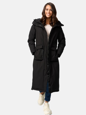 NAVAHOO Winter Coat 'Wolkenfrost XIV' in Black: front