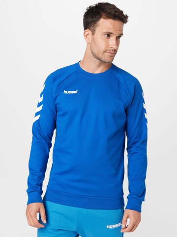 Hummel Sportsweatshirt in Blauw: voorkant