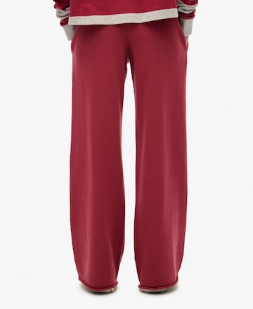 Wide Leg Pantalon Superdry en rouge