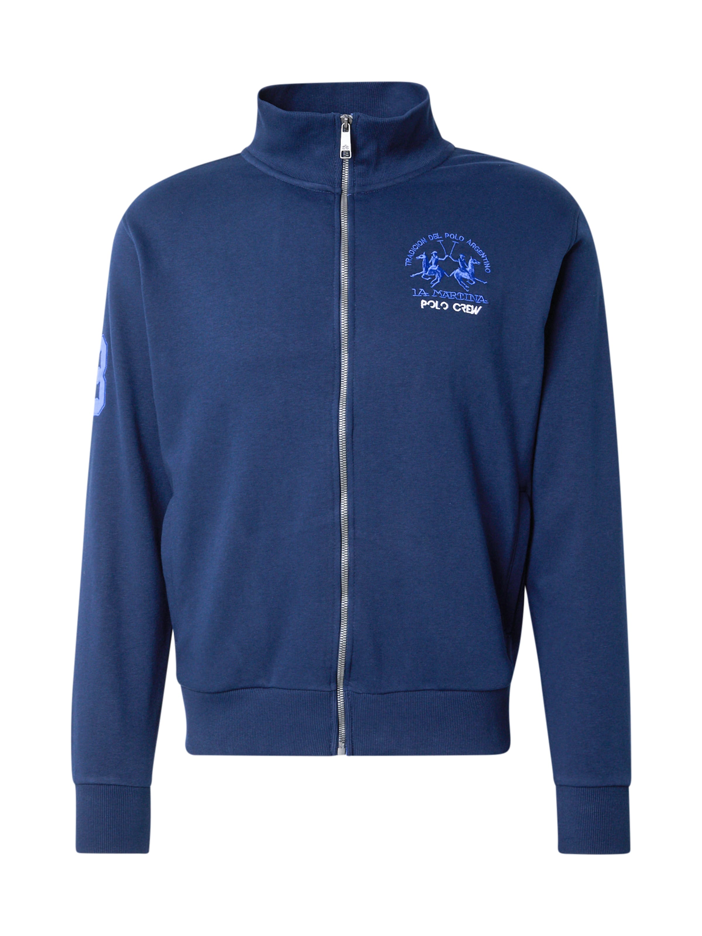 La Martina Zip-Up Hoodie in Blue: front