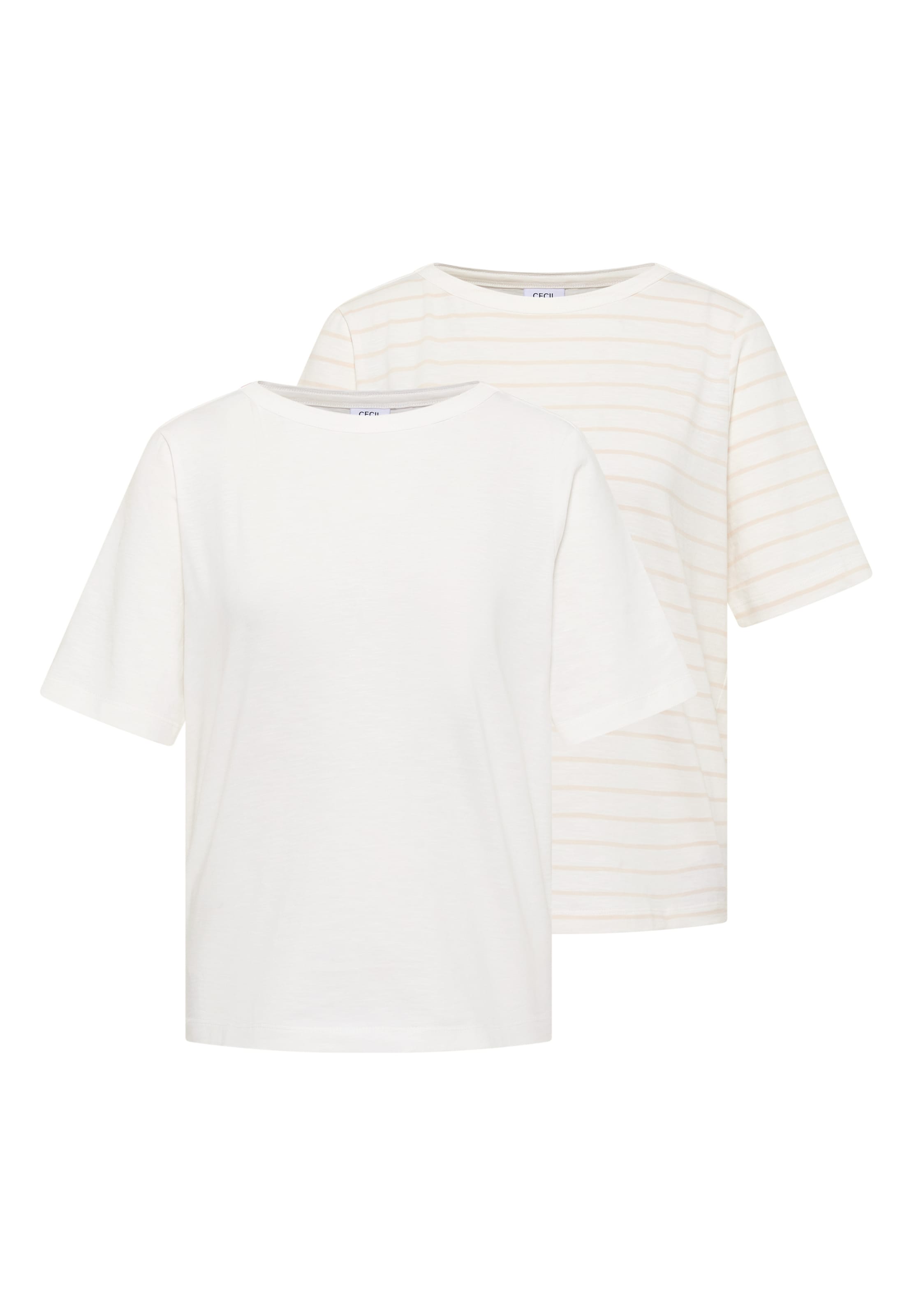 CECIL T-Shirts im 2er-Pack in Weiß: Vorderseite