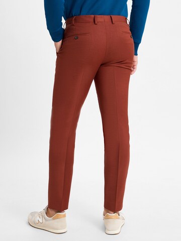 Finshley & Harding London Slim fit Trousers with creases ' Hoxdon ' in Brown
