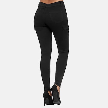 Elara Skinny Cargobroek in Zwart