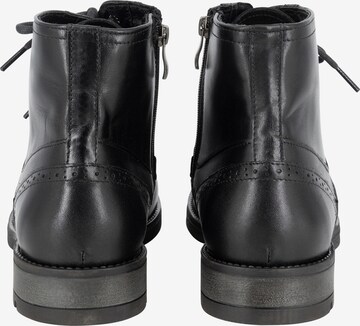 DreiMaster Vintage Lace-Up Boots in Black