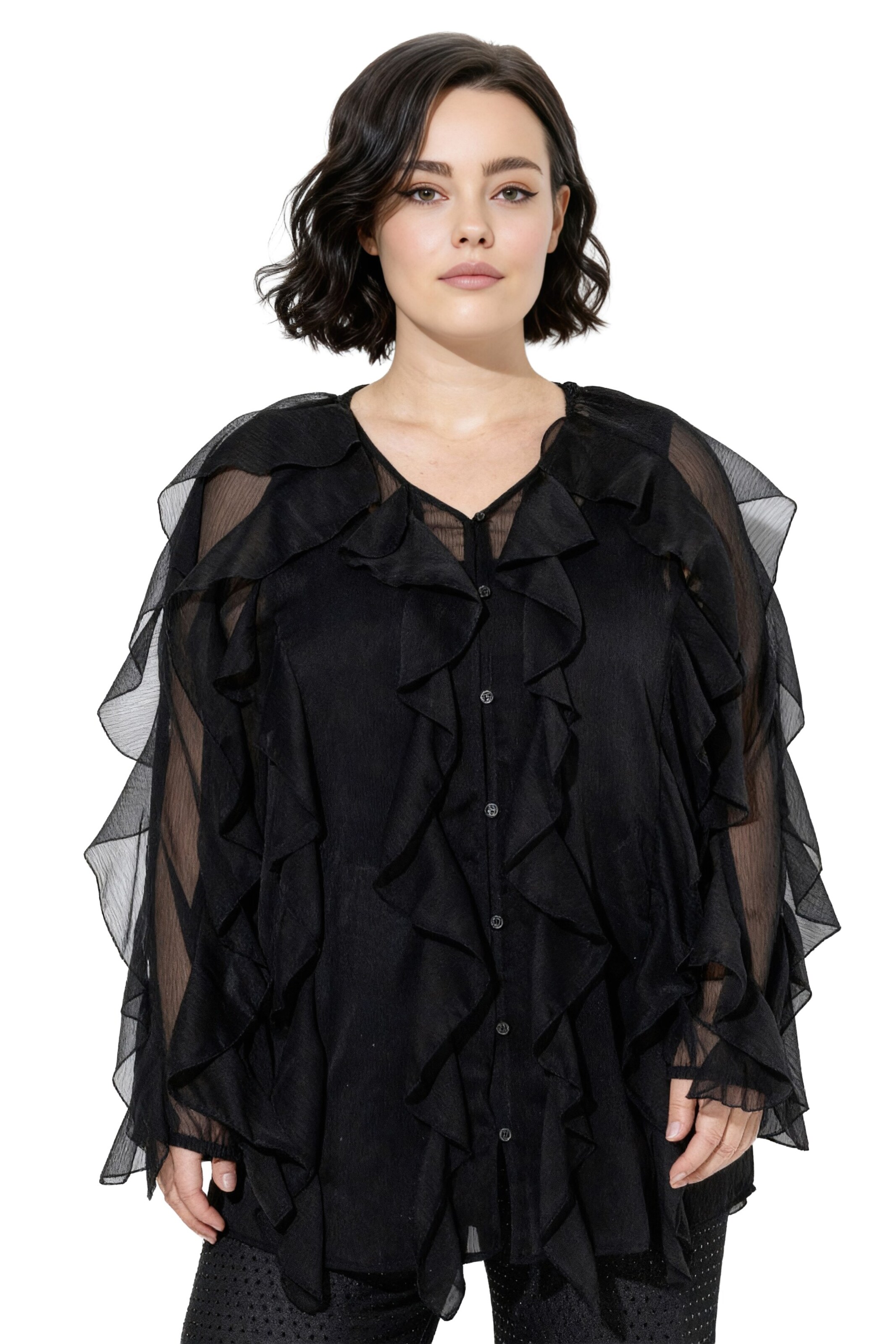 Ulla Popken Blouse in Black: front