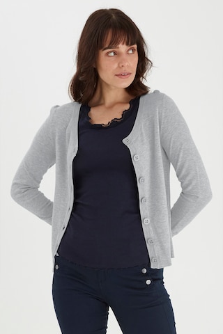 Fransa Knit Cardigan in Grey: front