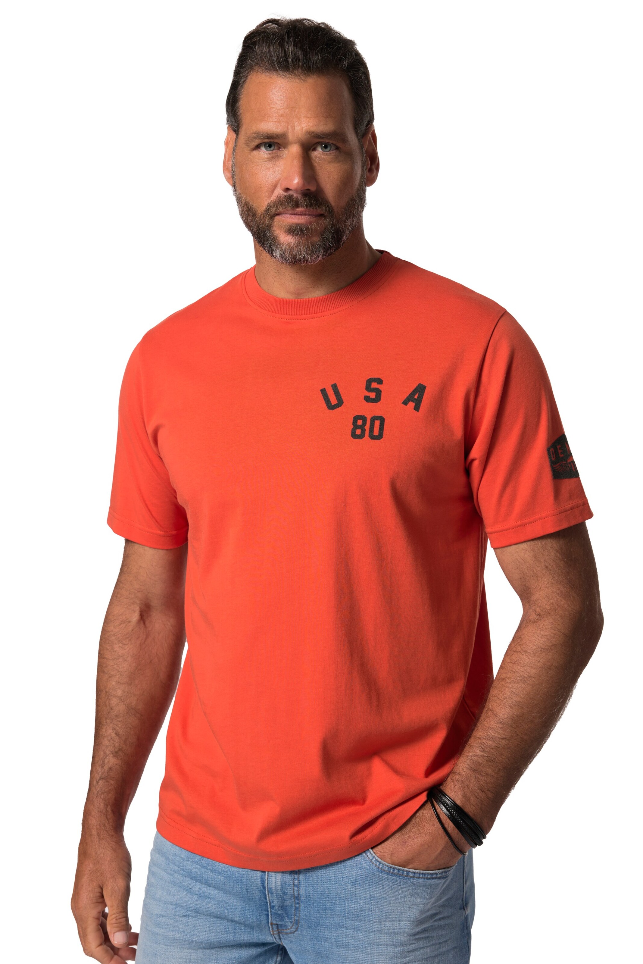 JP1880 Shirt in Oranje: voorkant