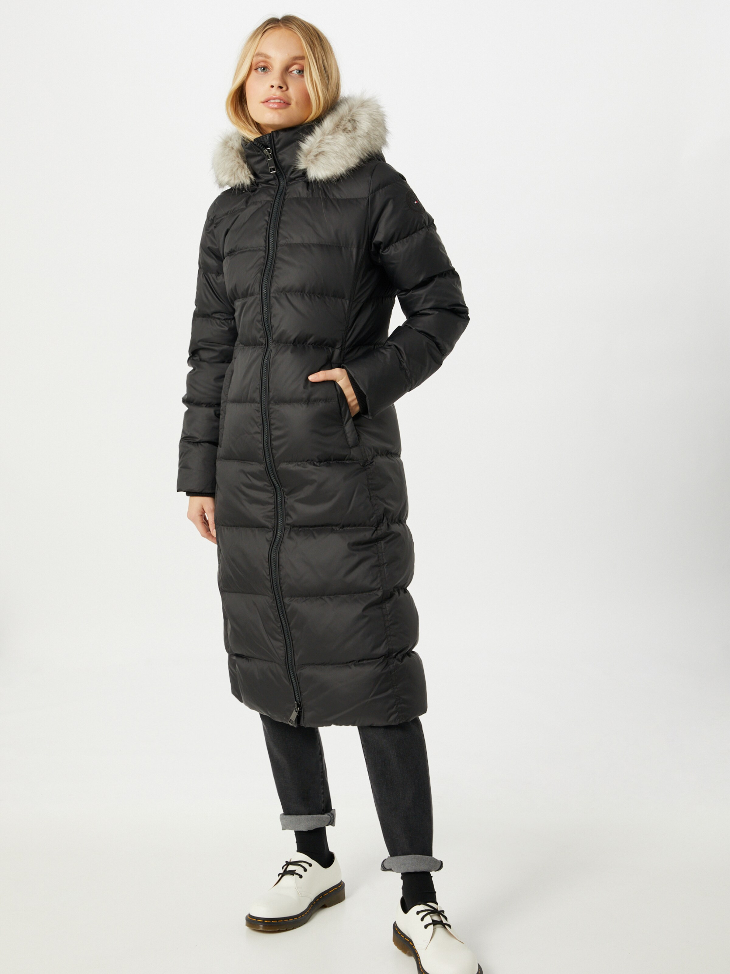 tommy hilfiger black winter coat