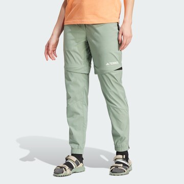 ADIDAS TERREX Tapered Workout Pants 'Utilitas' in Green: front