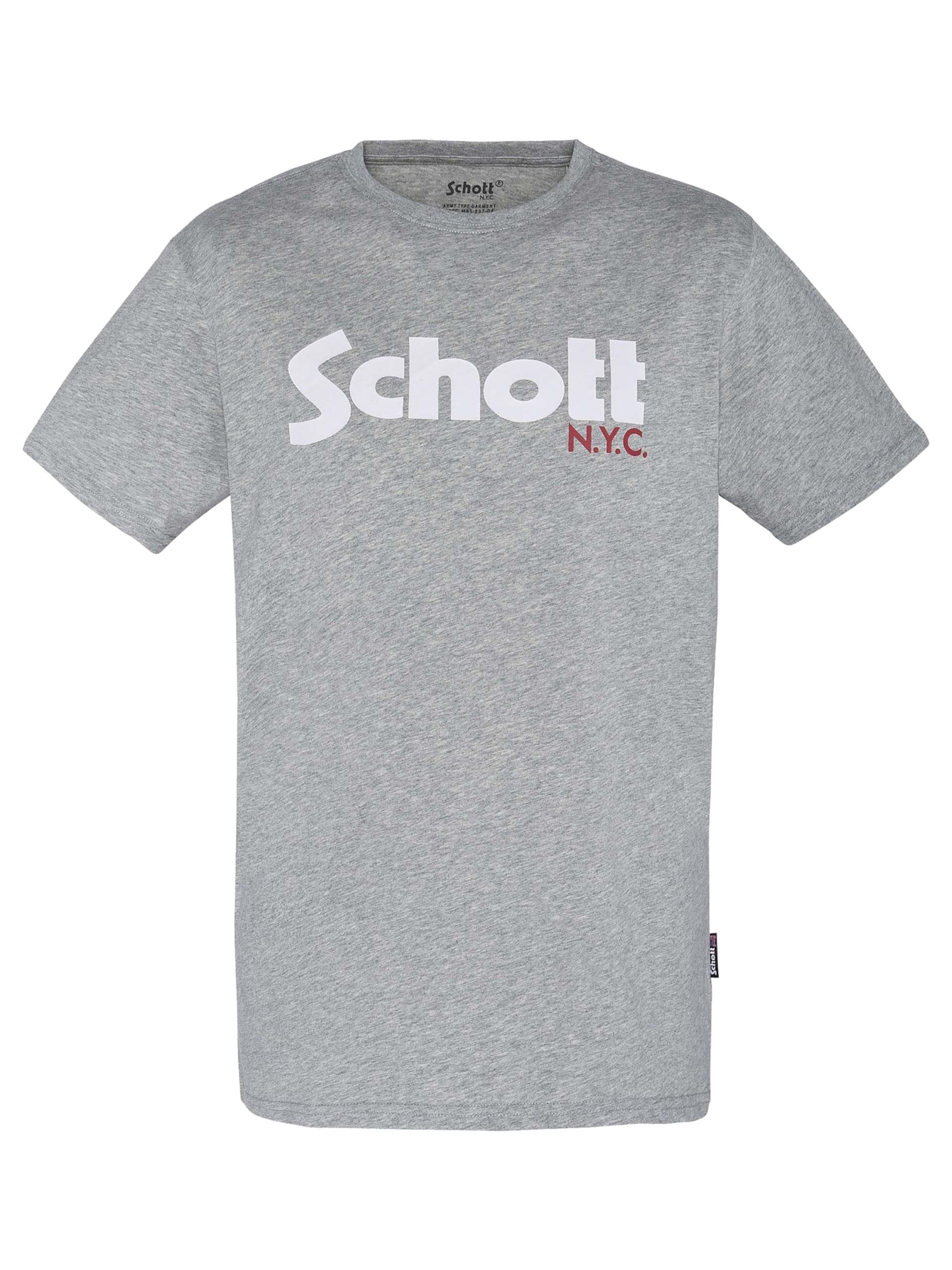 Maglietta di Schott NYC in grigio: frontale