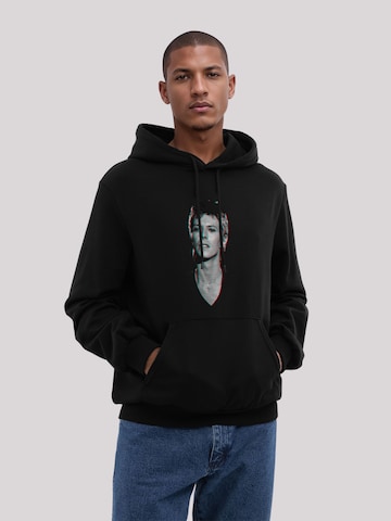 F4NT4STIC Sweatshirt 'TV Times Pop Star David Bowie Portrait 1977' in Zwart: voorkant