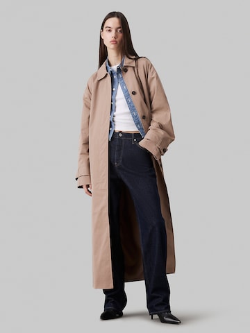 Manteau mi-saison Calvin Klein Jeans en beige : devant