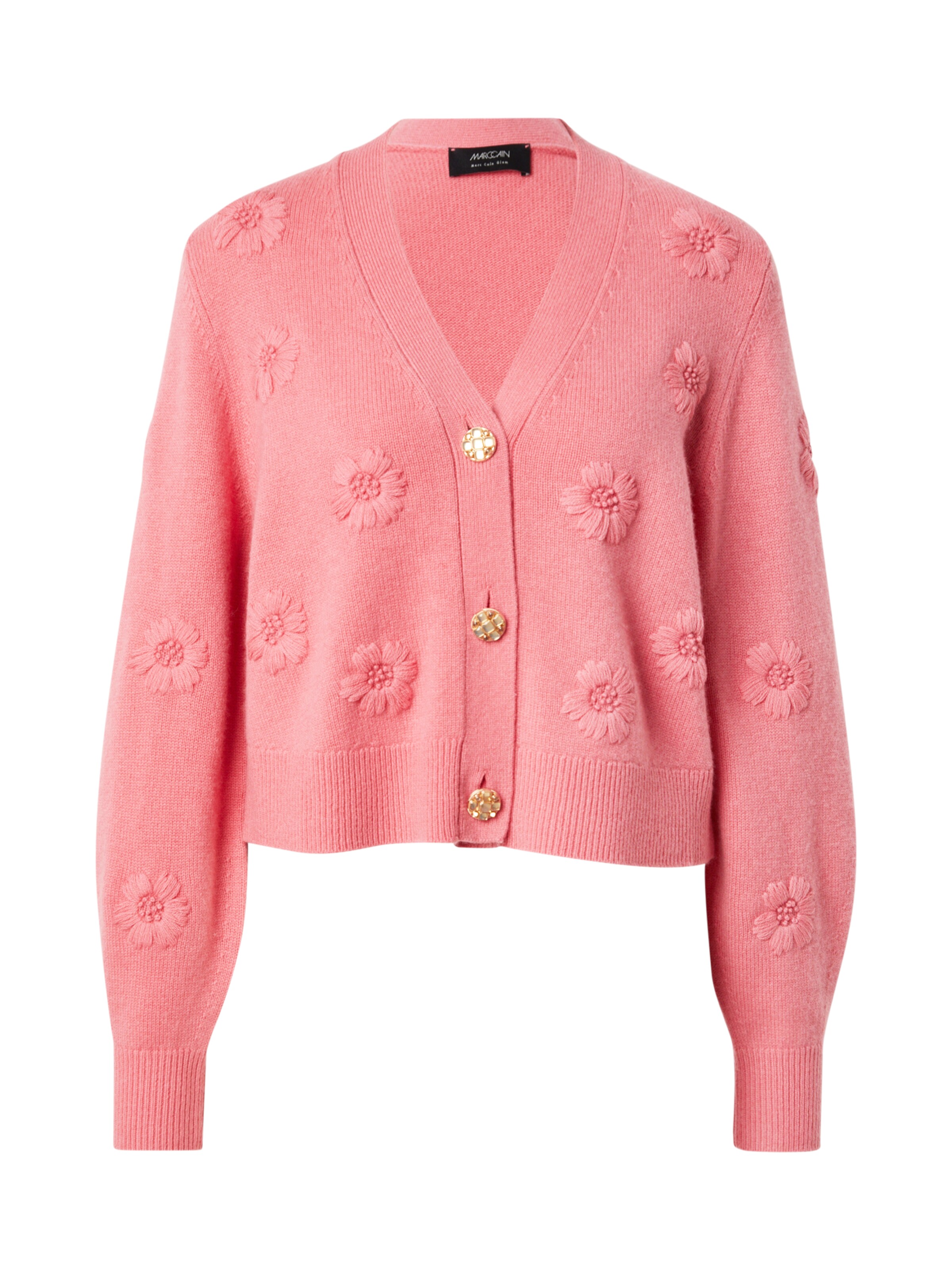 Marc Cain Вязаная кофта в Ярко-розовый: спереди