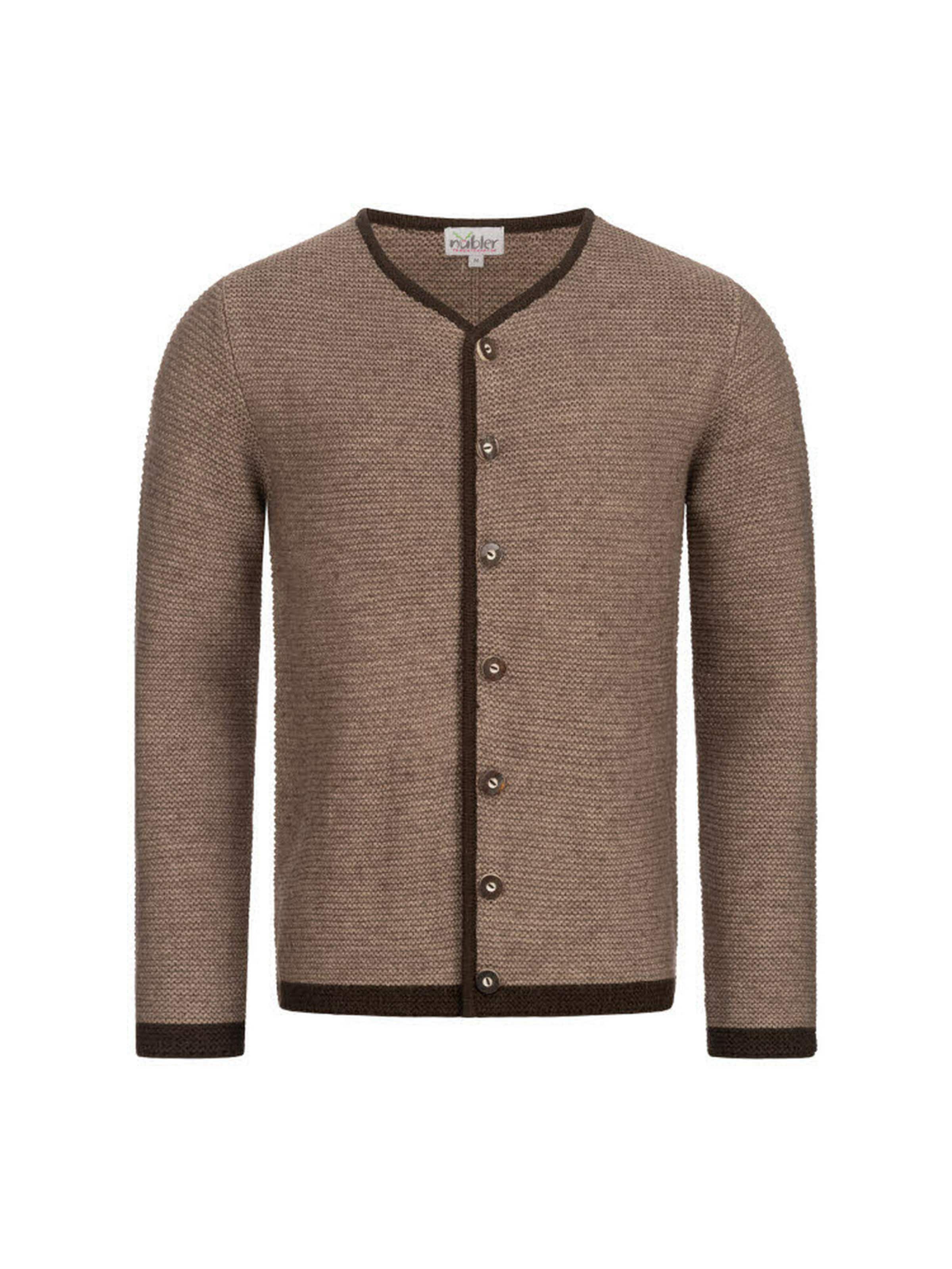 Trachtenhof Nübler Strickjanker 'Trachtenstrickjacke Langarm Ignaz'‌‌‌‌‌‌‌ in Braun: Vorderseite