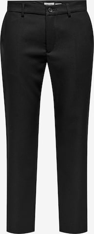 Only & Sons Regular Pleated Pants 'ERIK' in Black: front