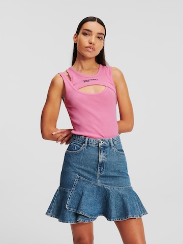 KARL LAGERFELD JEANS Top in Pink: front