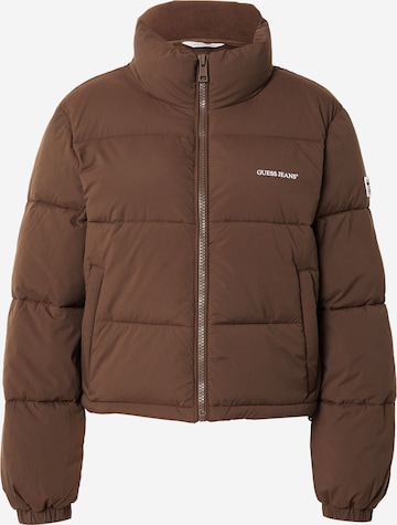 GUESS JEANSZimska jakna - smeđa boja: prednji dio