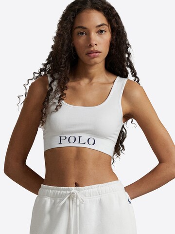 Polo Ralph Lauren Bralette Bra ' Ribbed Seamless ' in Blue: front