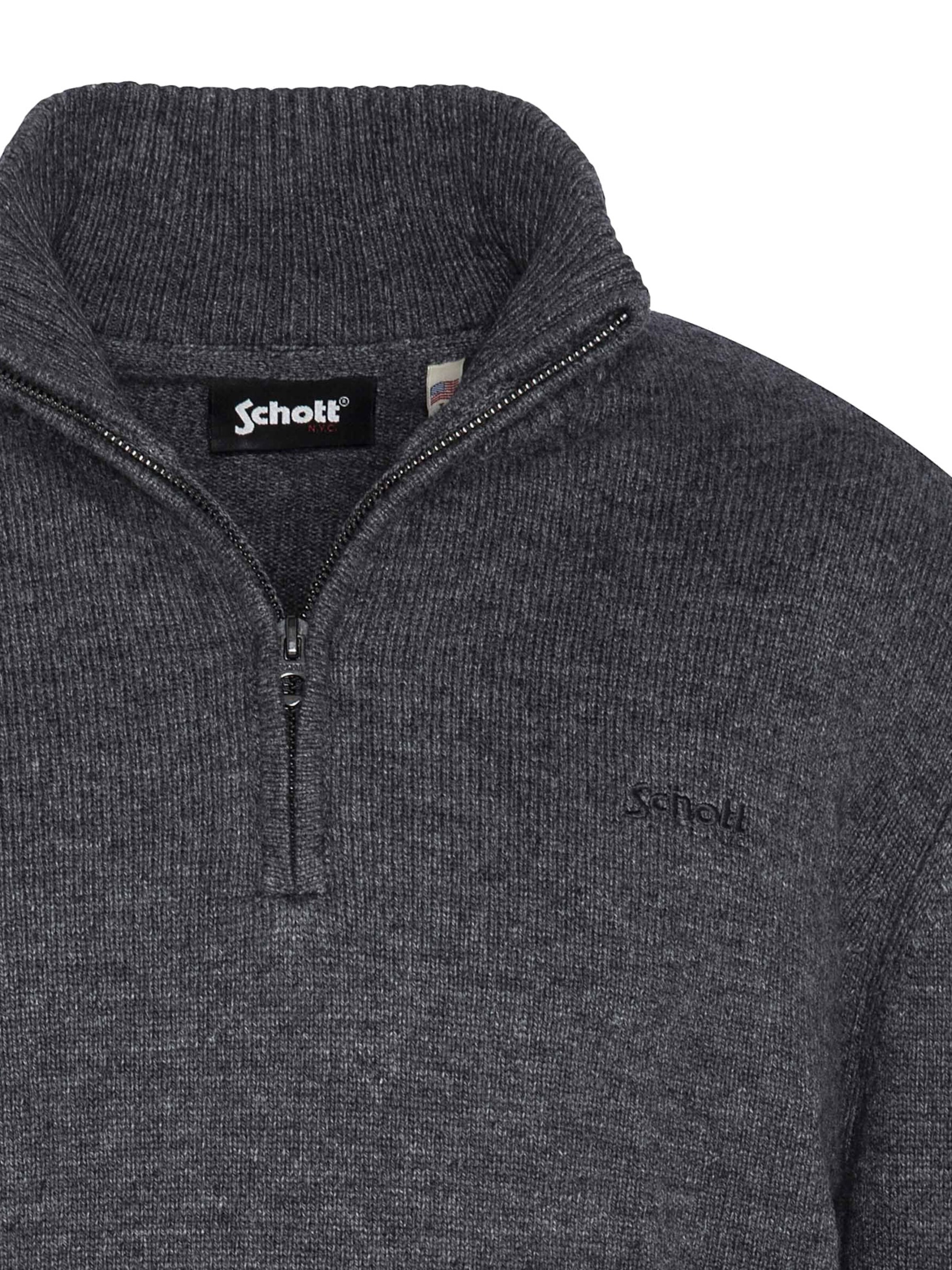 Schott NYC Trui 'Lance2' in Grijs