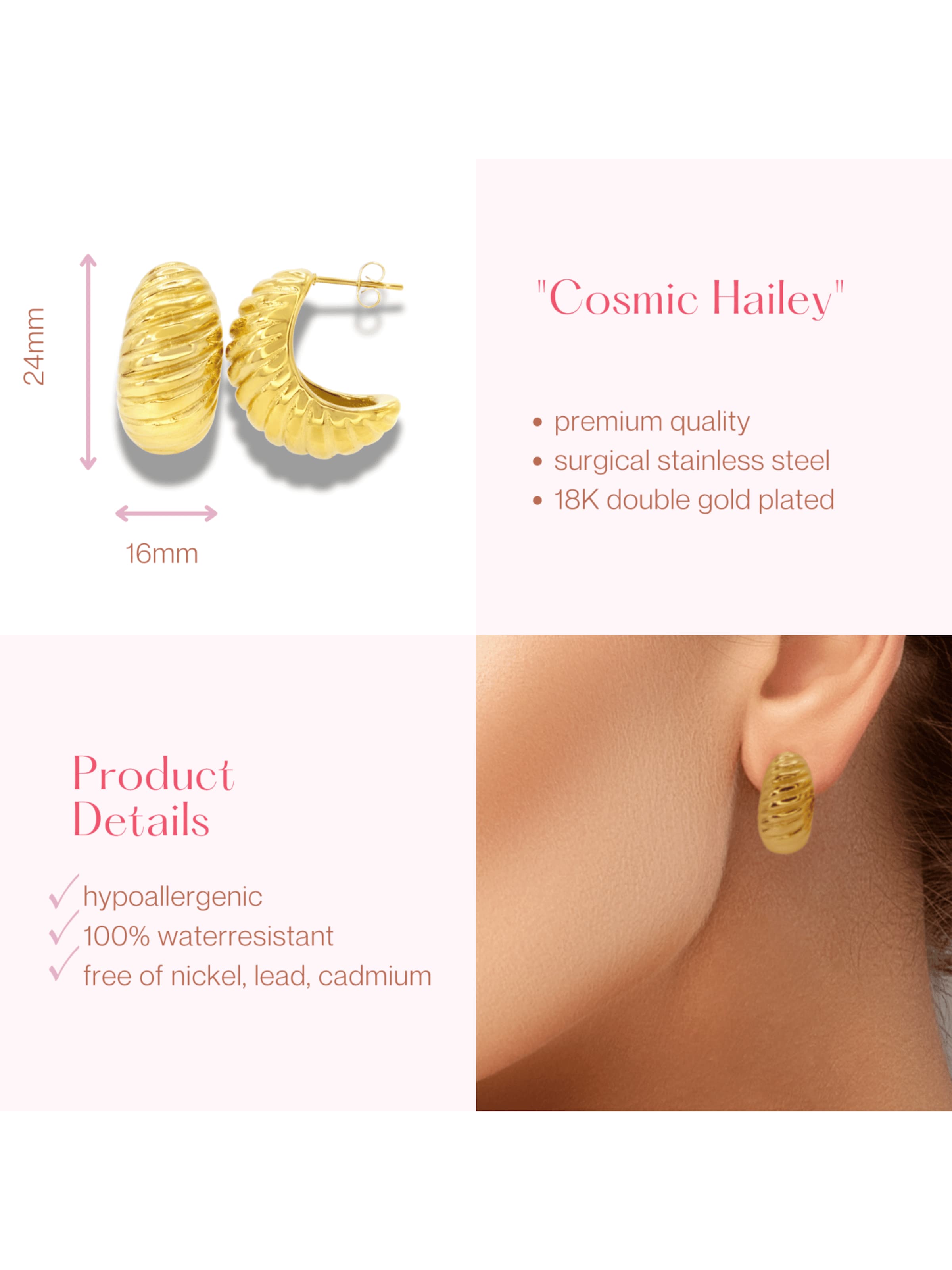 ARS-ARGENTI Earrings 'COSMIC HAILEY' in Gold