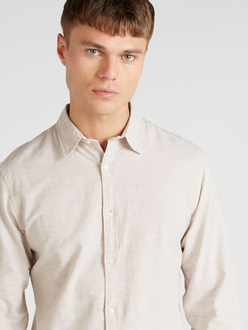 JACK & JONES Slim fit Button Up Shirt in Beige